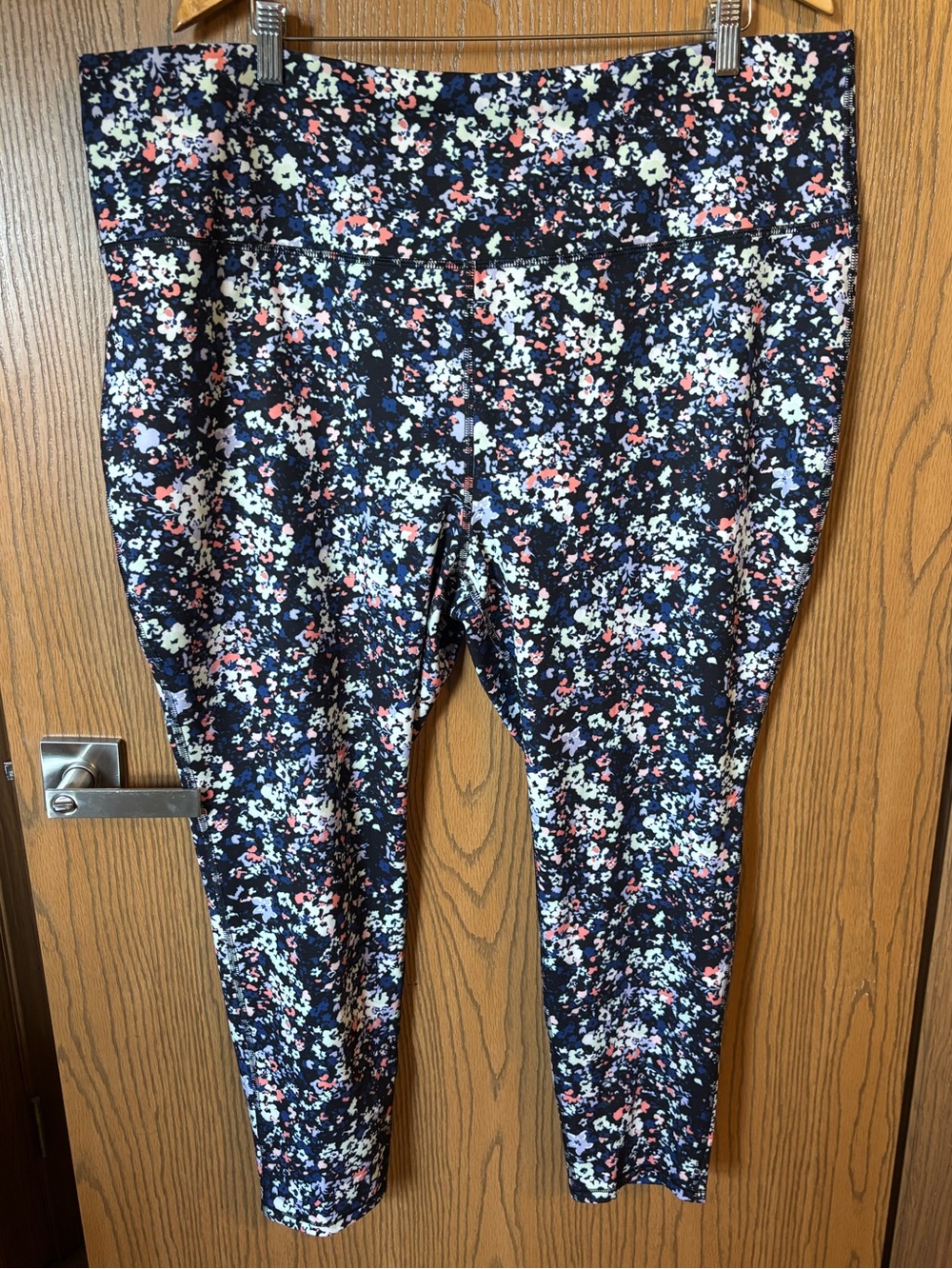 MTA Sport Navy Floral Leggings with Pink & White Accents